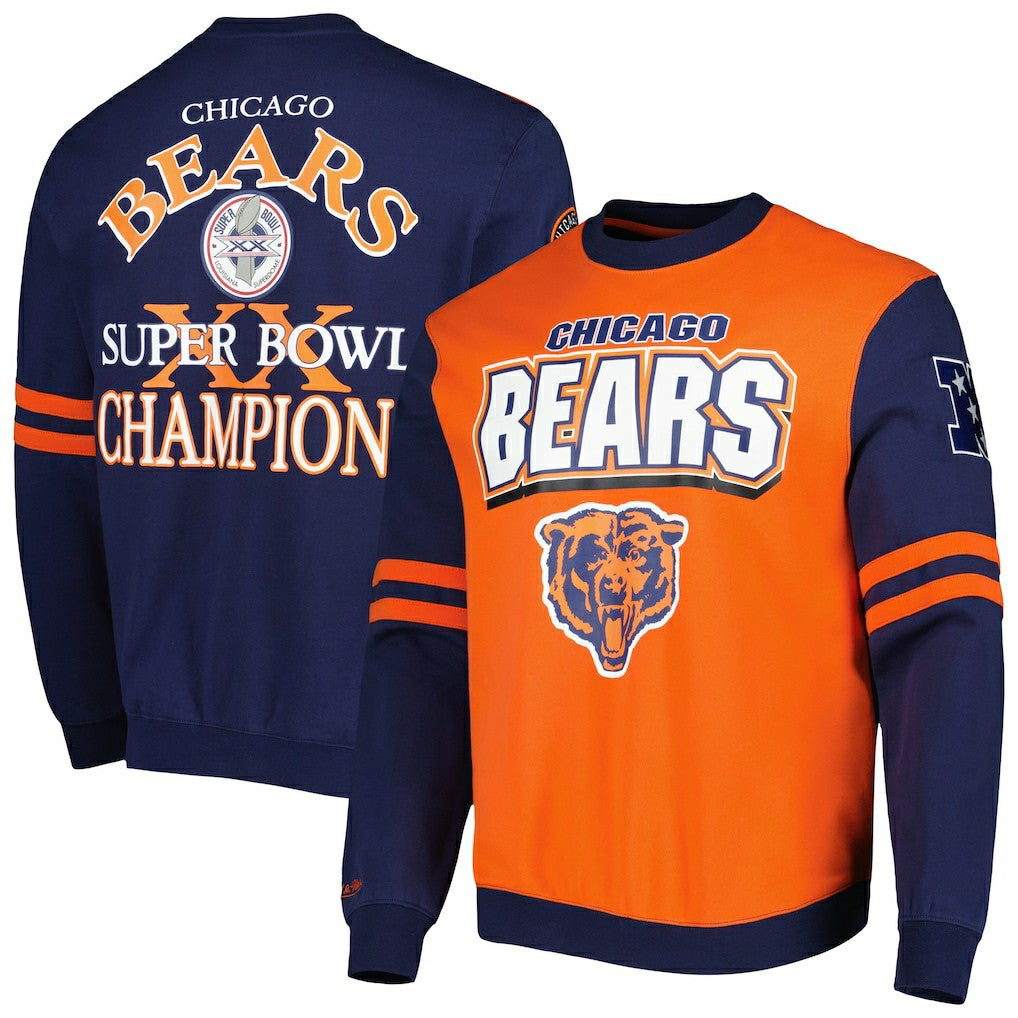 Chicago Bears Mitchell & Ness All Over 2.0 Pullover Sweatshirt