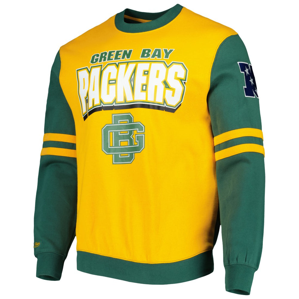 Green Bay Packers Mitchell & Ness All Over 2.0 Pullover Sweatshirt