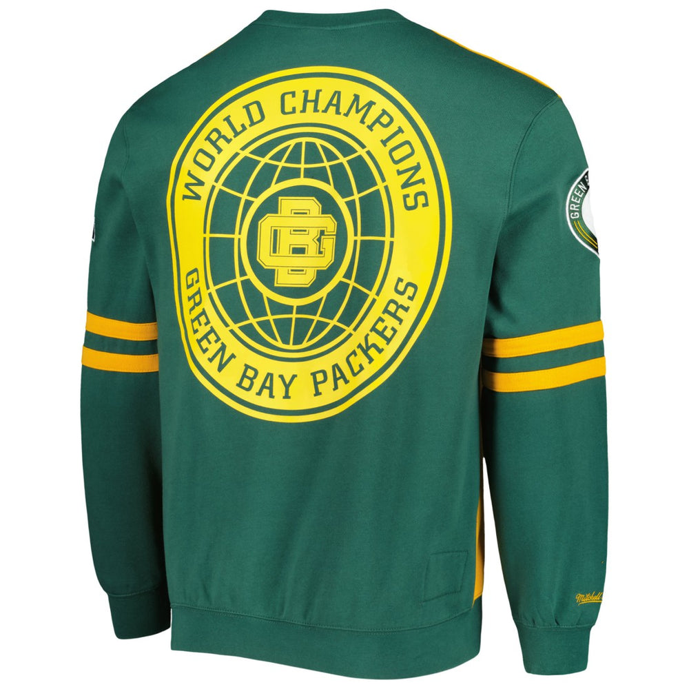 Green Bay Packers Mitchell & Ness All Over 2.0 Pullover Sweatshirt