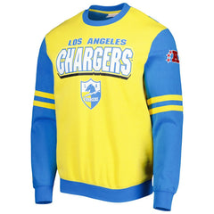 Los Angeles Chargers Mitchell & Ness All Over 2.0 Pullover Sweatshirt