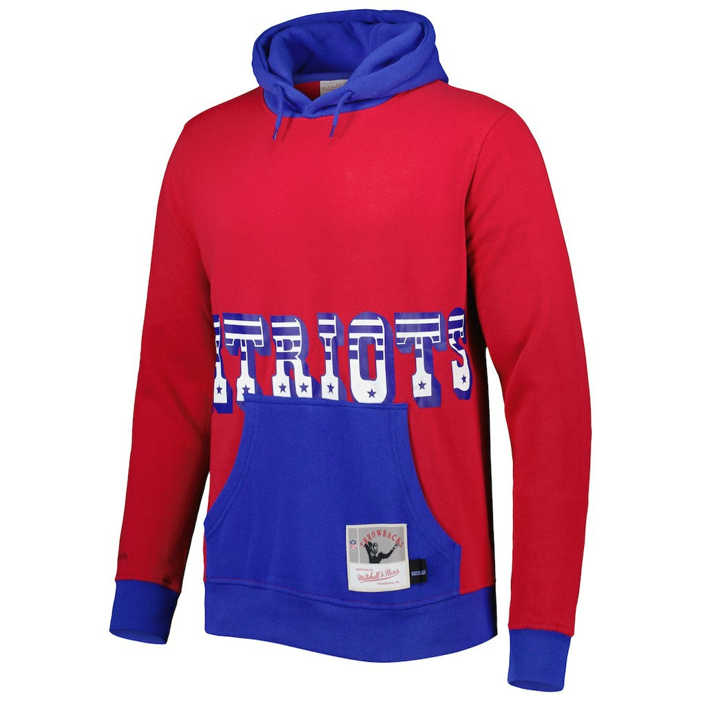 New England Patriots Mitchell & Ness Big Face 5.0 Pullover Hoodie