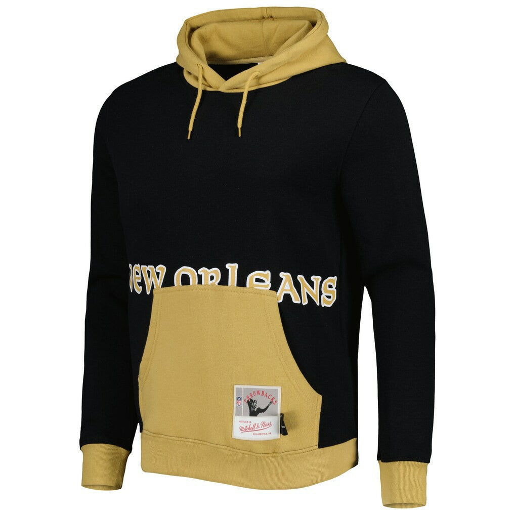 New Orleans Saints Mitchell & Ness Big Face 5.0 Pullover Hoodie