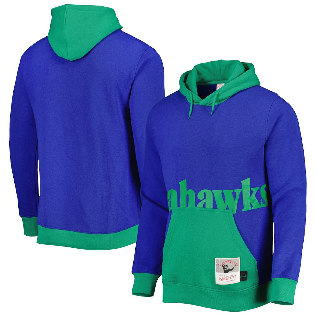 Seattle Seahawks Mitchell & Ness Big Face 5.0 Pullover Hoodie