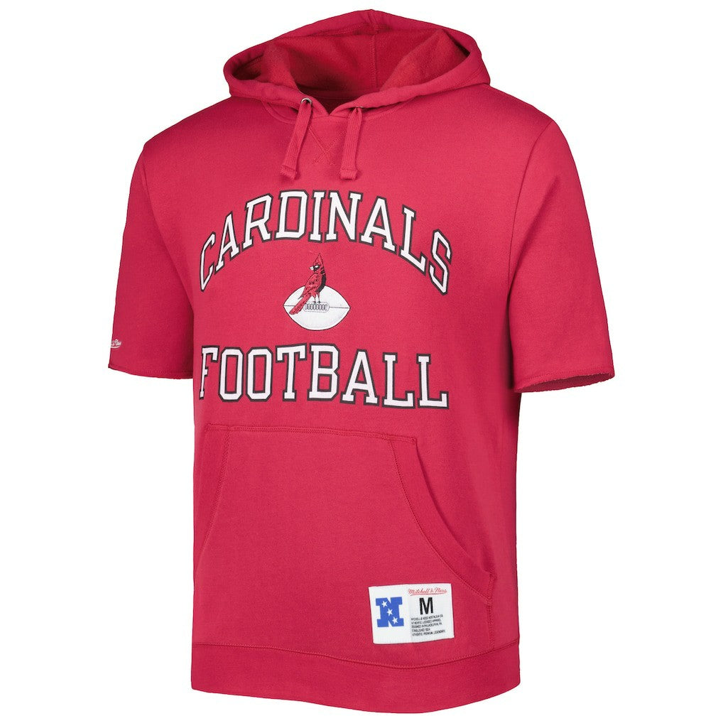 Arizona Cardinals Mitchell & Ness Washed Short Sleeve Pullover Hoodie