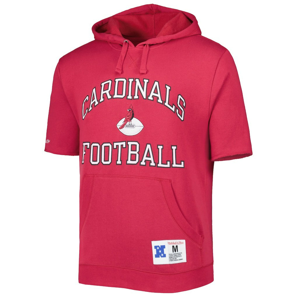 Arizona Cardinals Mitchell & Ness Washed Short Sleeve Pullover Hoodie