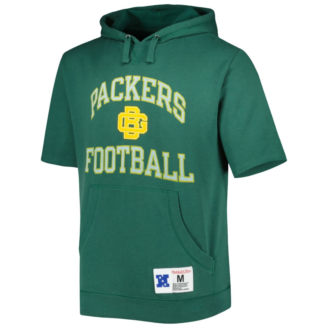 Green Bay Packers Mitchell & Ness Washed Short Sleeve Pullover Hoodie
