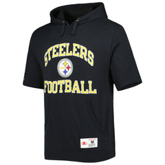 Pittsburgh Steelers Mitchell & Ness Washed Short Sleeve Pullover Hoodie
