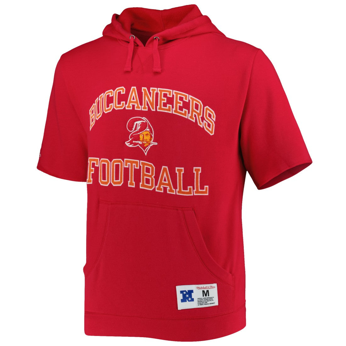 Tampa Bay Buccaneers Mitchell & Ness Washed Short Sleeve Pullover Hoodie