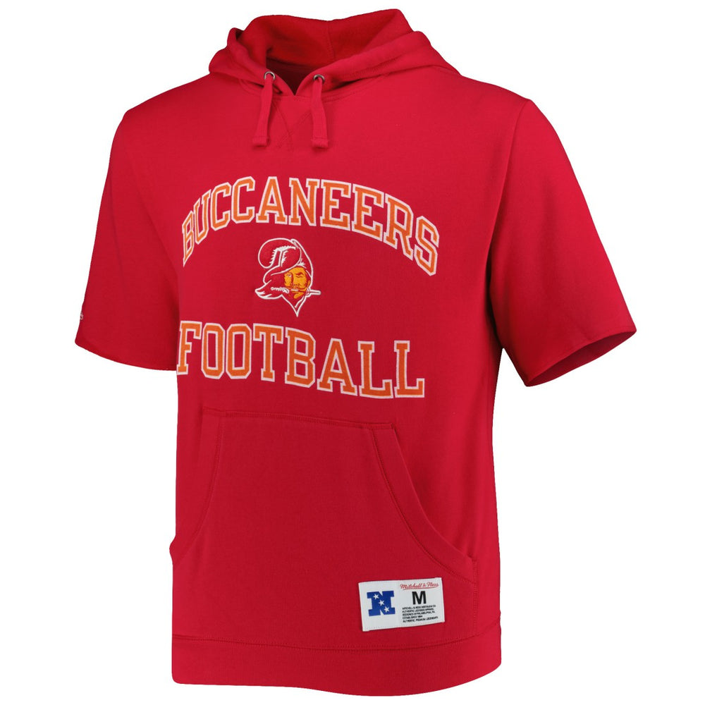 Tampa Bay Buccaneers Mitchell & Ness Washed Short Sleeve Pullover Hoodie