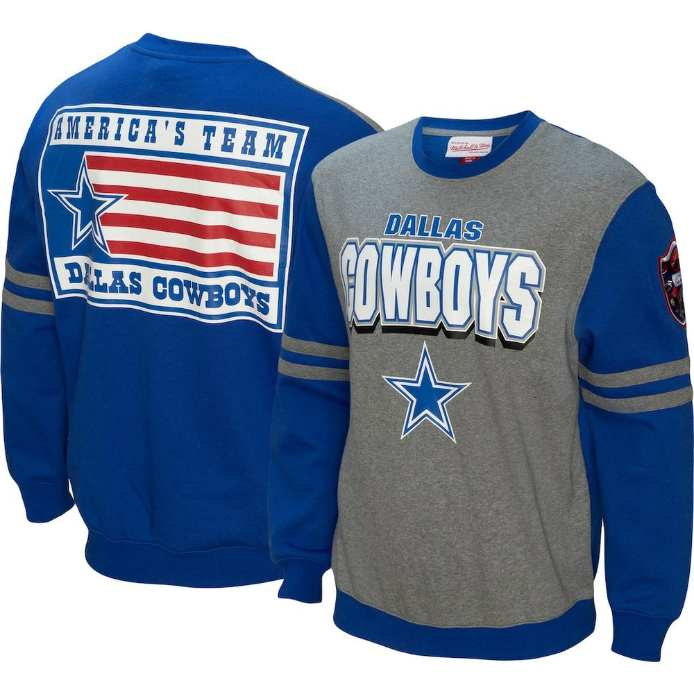 Dallas Cowboys Mitchell & Ness All Over 2.0 Pullover Sweatshirt