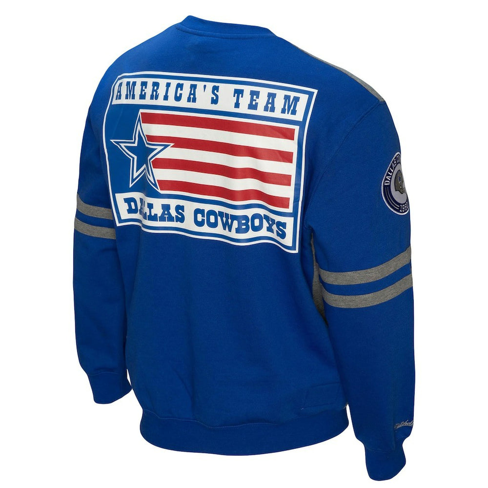 Dallas Cowboys Mitchell & Ness All Over 2.0 Pullover Sweatshirt