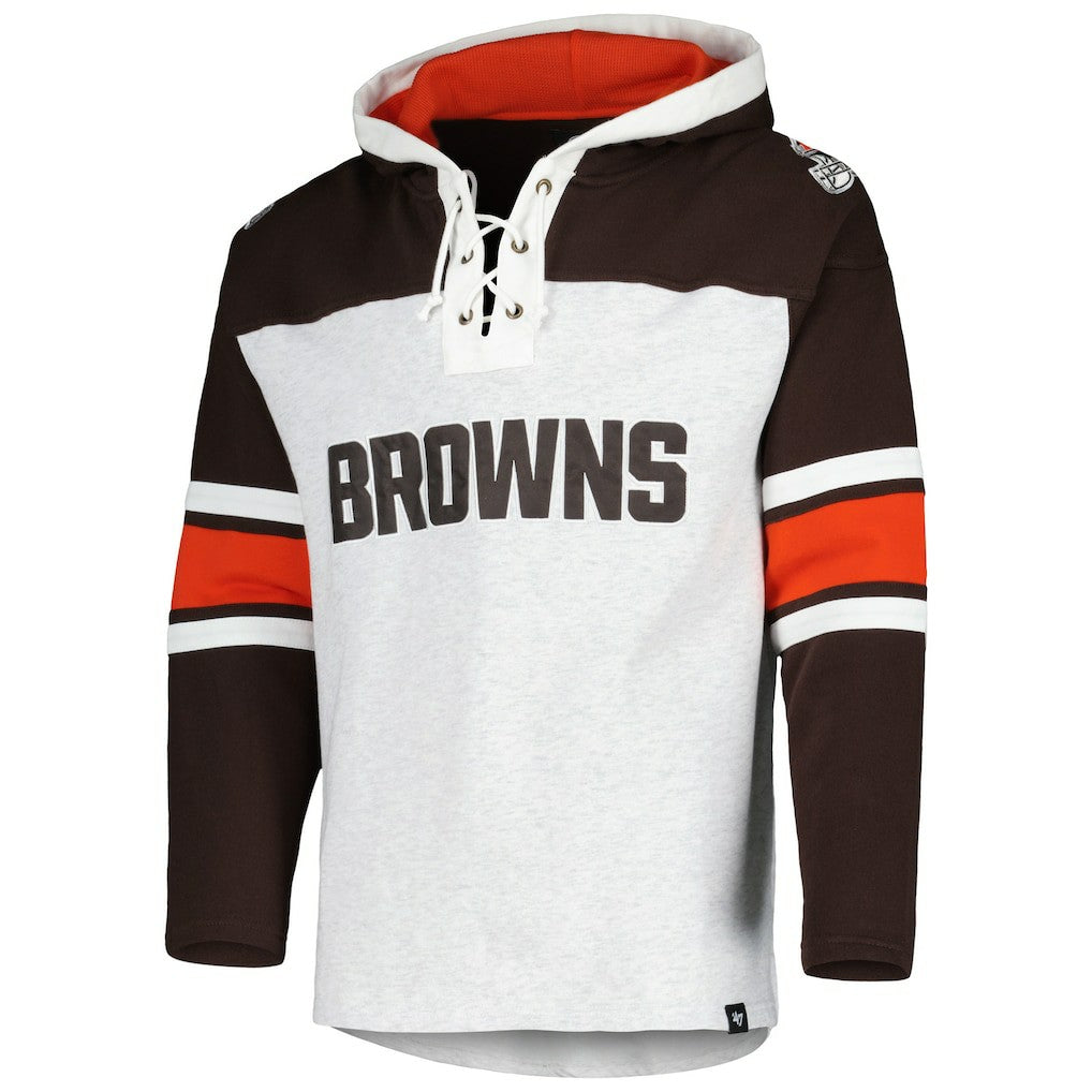 Cleveland Browns 47 brand '47 Gridiron Lace-Up Pullover Hoodie