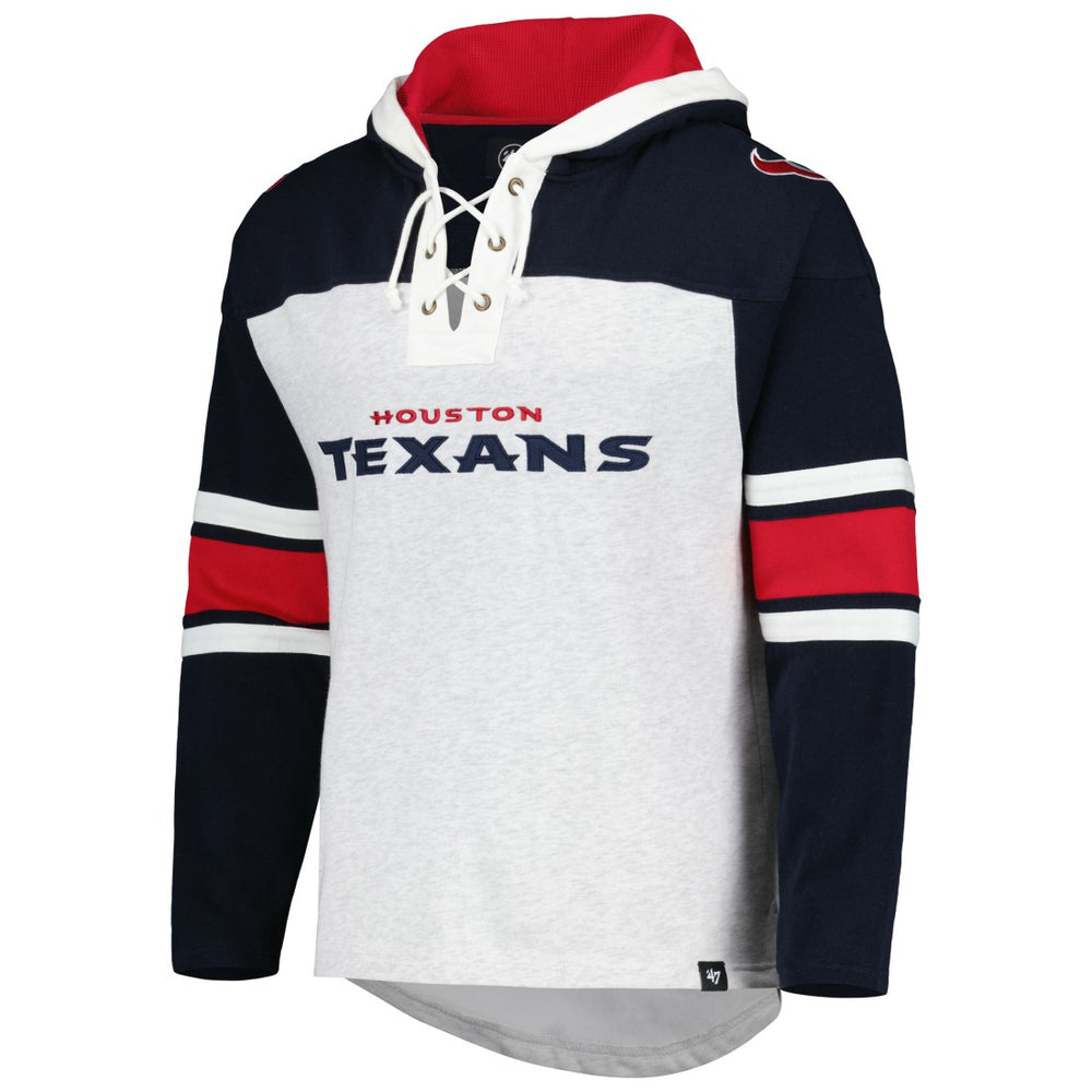Houston Texans 47 brand '47 Gridiron Lace-Up Pullover Hoodie
