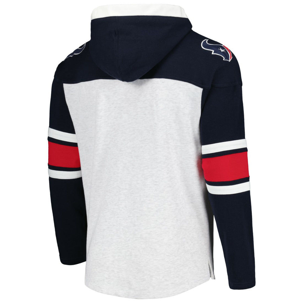Houston Texans 47 brand '47 Gridiron Lace-Up Pullover Hoodie