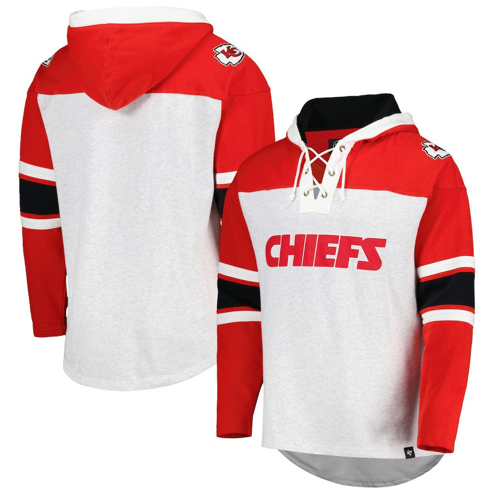 Kansas City Chiefs 47 brand '47 Gridiron Lace-Up Pullover Hoodie