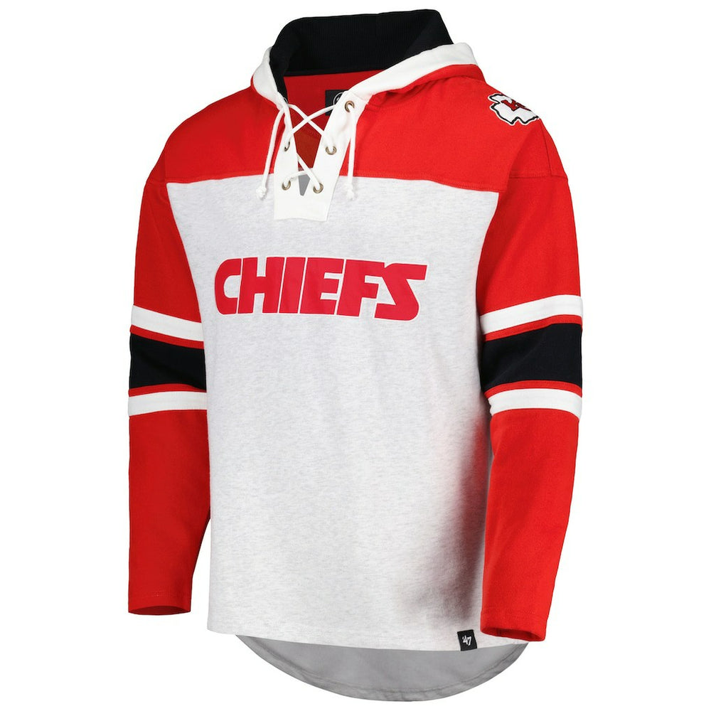 Kansas City Chiefs 47 brand '47 Gridiron Lace-Up Pullover Hoodie