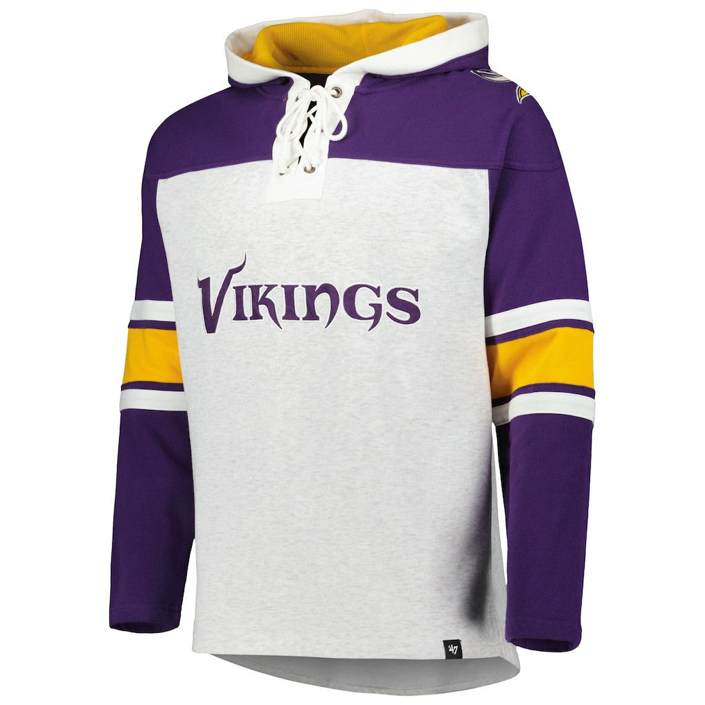 Minnesota Vikings 47 brand '47 Gridiron Lace-Up Pullover Hoodie