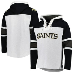 New Orleans Saints 47 brand '47 Gridiron Lace-Up Pullover Hoodie