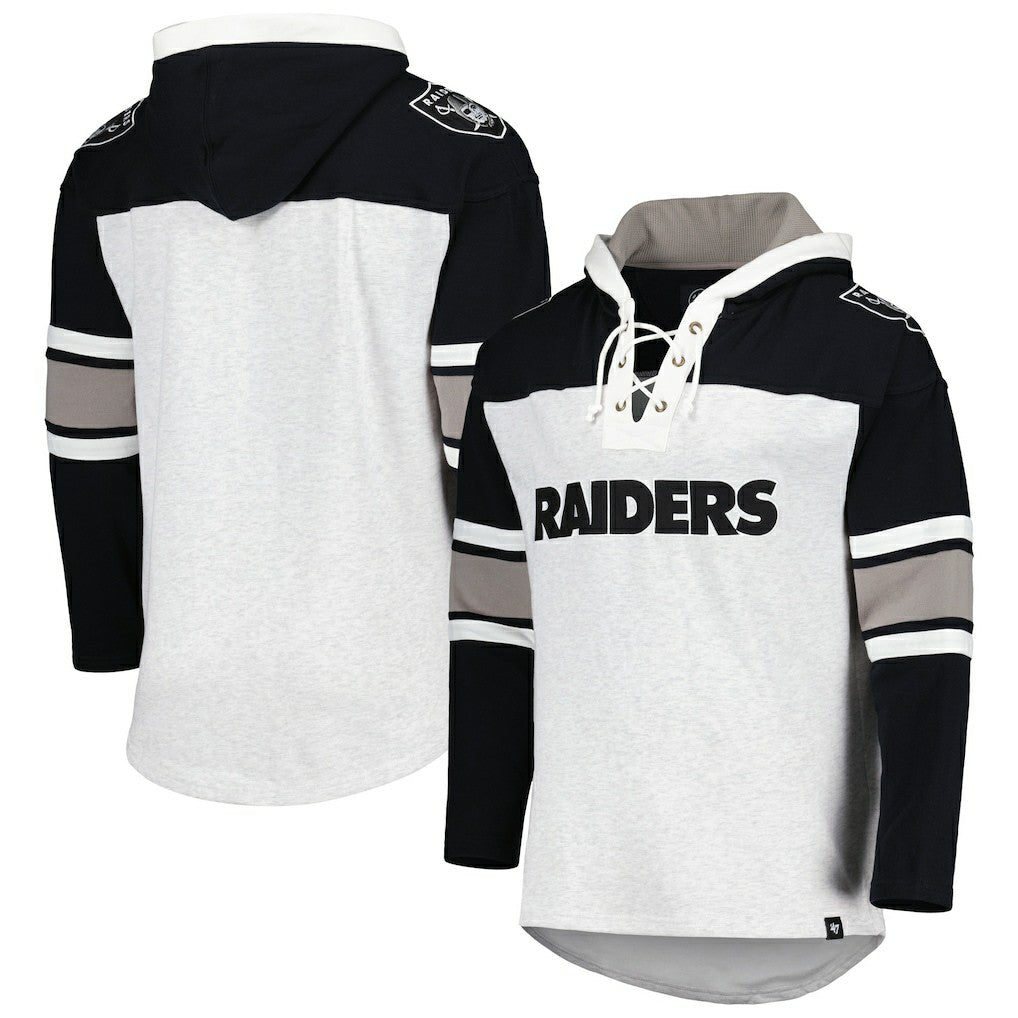 Las Vegas Raiders 47 brand '47 Gridiron Lace-Up Pullover Hoodie