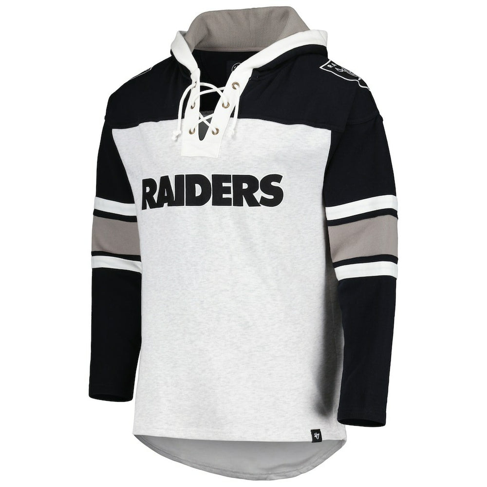 Las Vegas Raiders 47 brand '47 Gridiron Lace-Up Pullover Hoodie