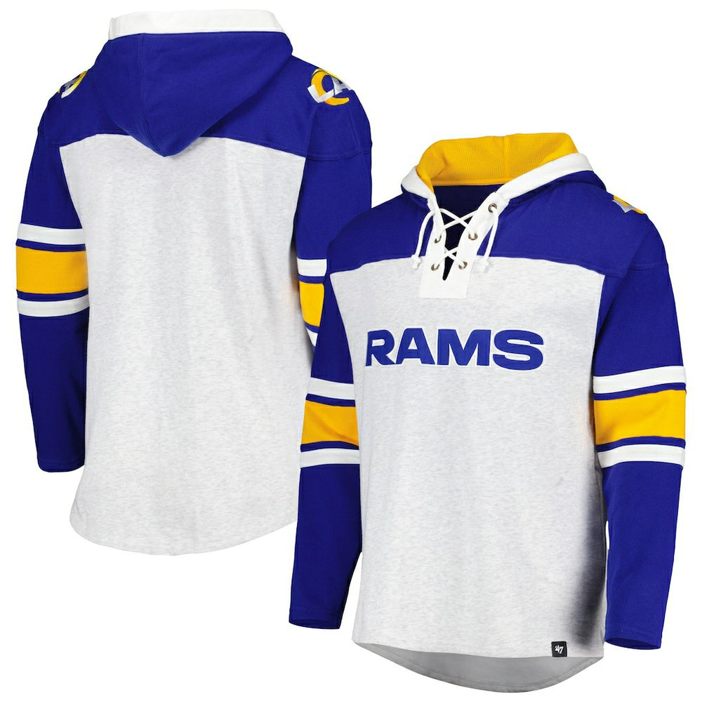 Los Angeles Rams 47 brand '47 Gridiron Lace-Up Pullover Hoodie