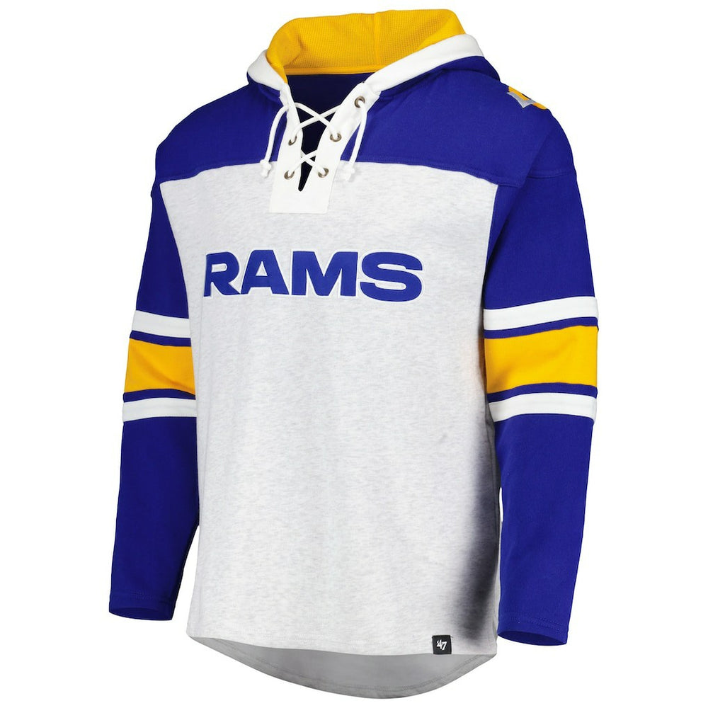 Los Angeles Rams 47 brand '47 Gridiron Lace-Up Pullover Hoodie