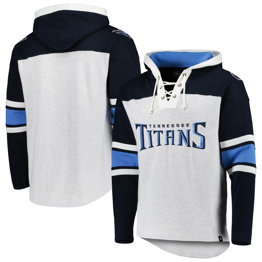 Tennessee Titans 47 brand '47 Gridiron Lace-Up Pullover Hoodie