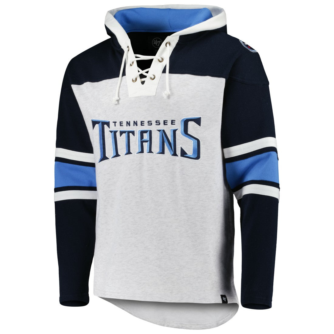 Tennessee Titans 47 brand '47 Gridiron Lace-Up Pullover Hoodie