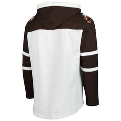 Cleveland Browns 47 brand '47 Brownie The Elf Historic Logo Gridiron Lace-Up Pullover Hoodie
