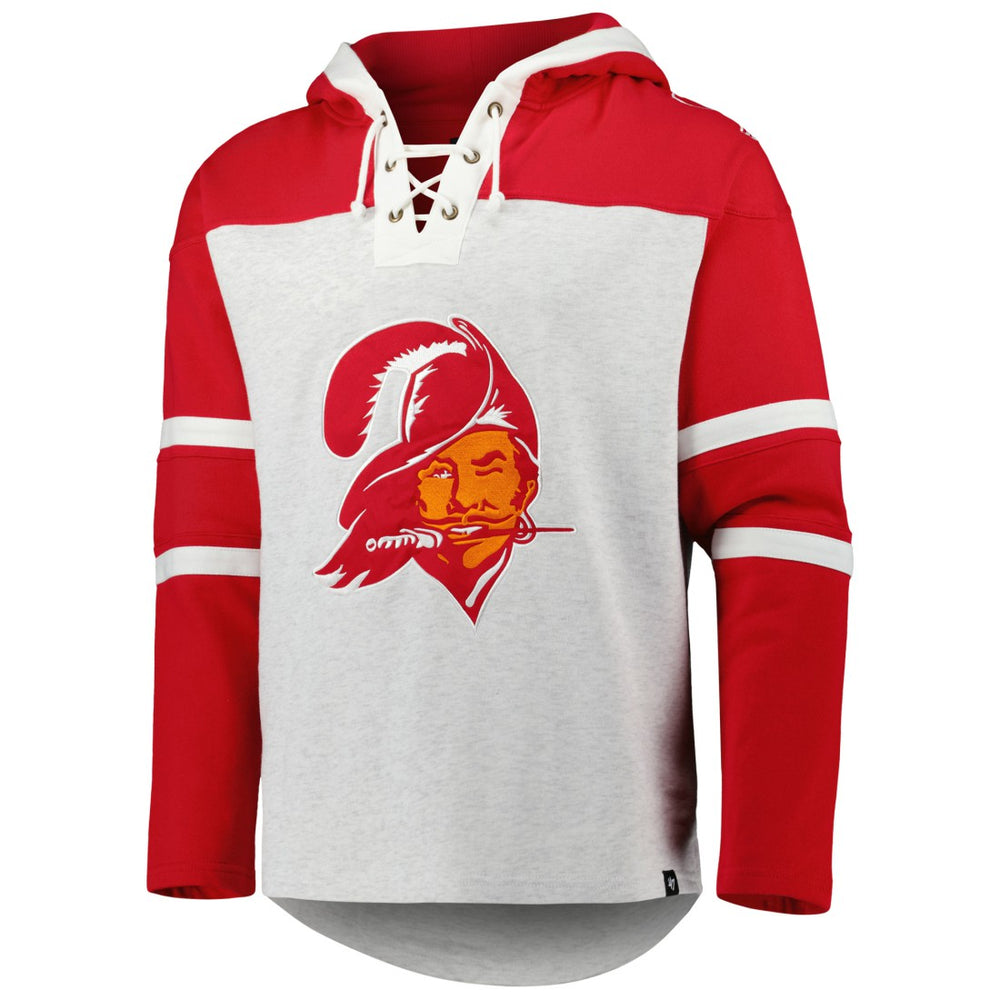 Tampa Bay Buccaneers 47 brand '47 Historic Logo Gridiron Lace-Up Pullover Hoodie