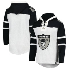 Las Vegas Raiders 47 brand '47 Historic Logo Gridiron Lace-Up Pullover Hoodie
