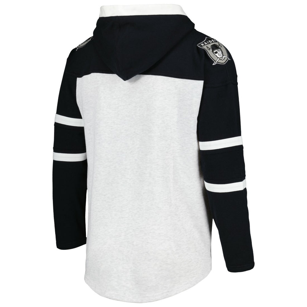Las Vegas Raiders 47 brand '47 Historic Logo Gridiron Lace-Up Pullover Hoodie