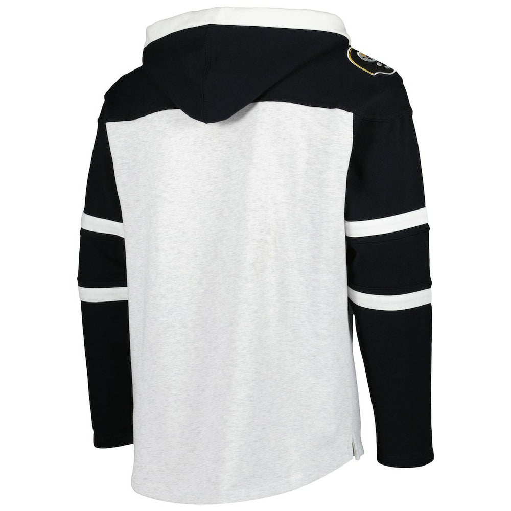 Pittsburgh Steelers 47 brand '47 Historic Logo Gridiron Lace-Up Pullover Hoodie