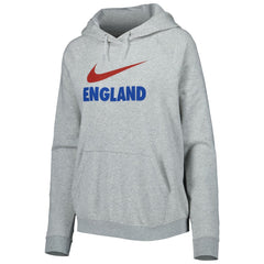 England National Team Women's Lockup Varsity Fleece Raglan Pullover Hoodie Heather Gray - Nike