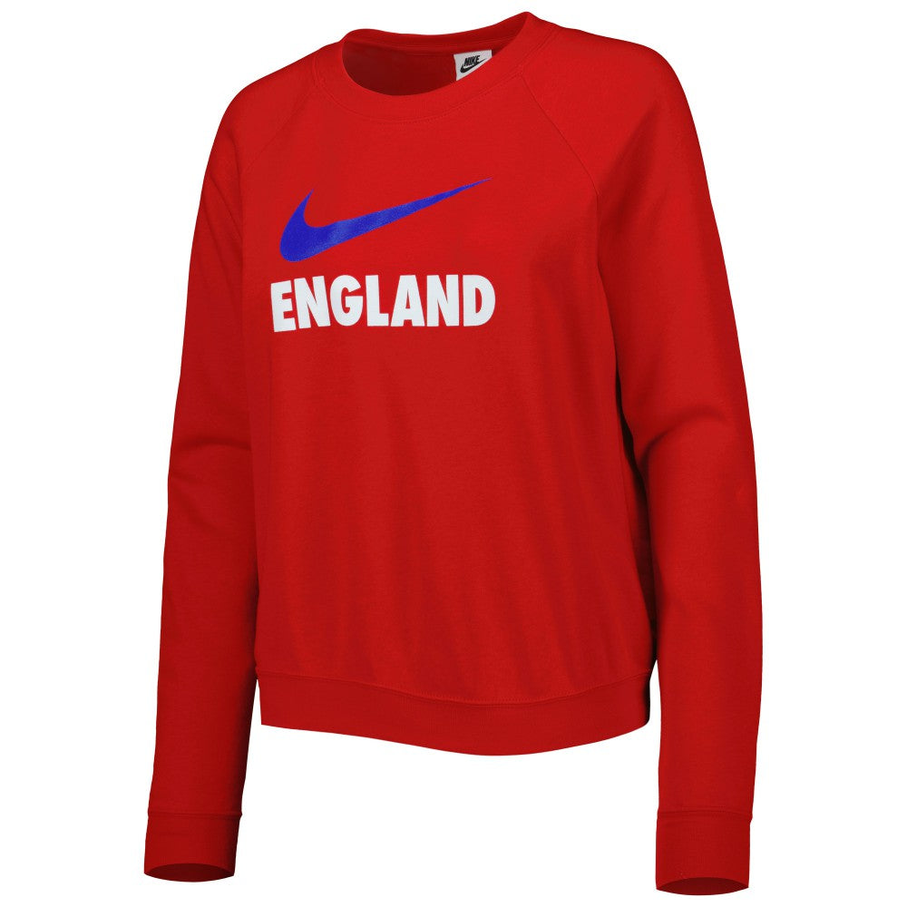 England National Team Women's Lockup Varsity Tri-Blend Raglan Pullover Sweatshirt Red - Nike