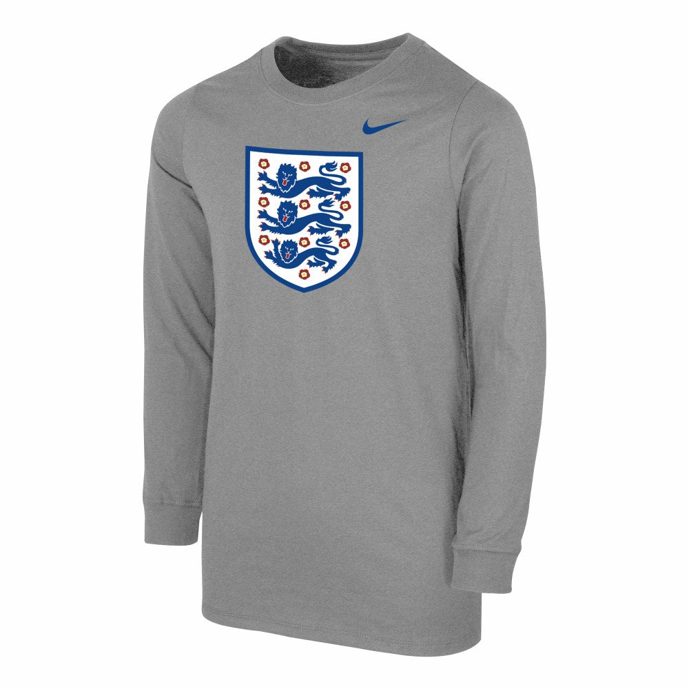 England National Team Youth Core Long Sleeve T-Shirt Heather Gray - Nike