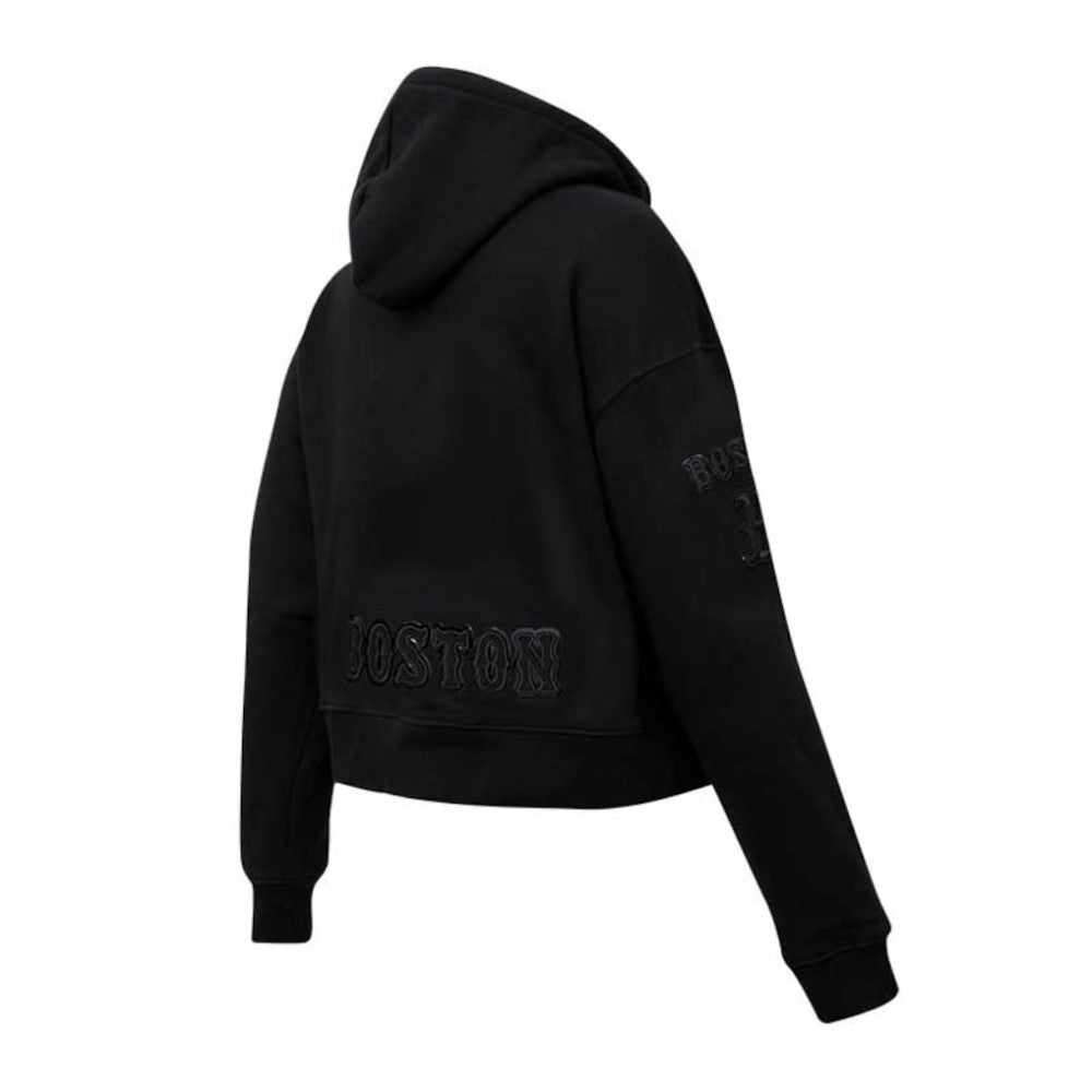 Boston Red Sox Pro Standard Women's Triple Black Cropped Pullover Hoodie | MLB Online