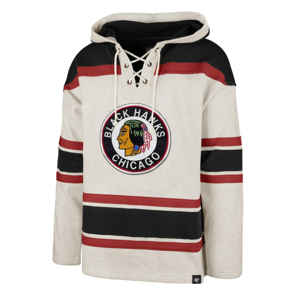 Chicago Blackhawks '47 Rockaway Lace-Up Pullover Hoodie Sale