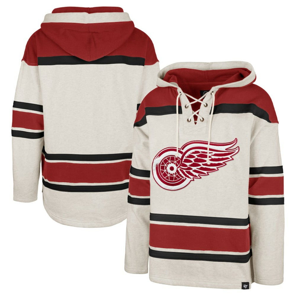 Detroit Red Wings '47 Rockaway Lace-Up Pullover Hoodie Outlet