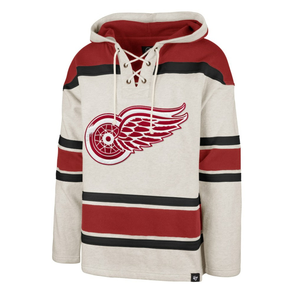 Detroit Red Wings '47 Rockaway Lace-Up Pullover Hoodie Outlet