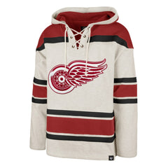 Detroit Red Wings '47 Rockaway Lace-Up Pullover Hoodie Outlet