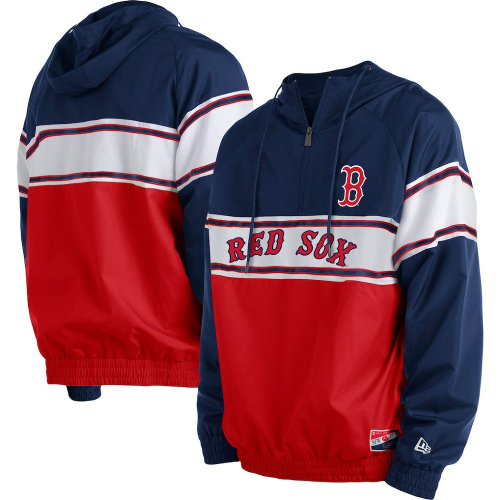 Boston Red Sox New Era Ripstop Raglan Quarter-Zip Hoodie | MLB New
