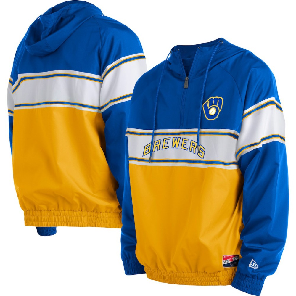 Milwaukee Brewers New Era Ripstop Raglan Quarter-Zip Hoodie | MLB US