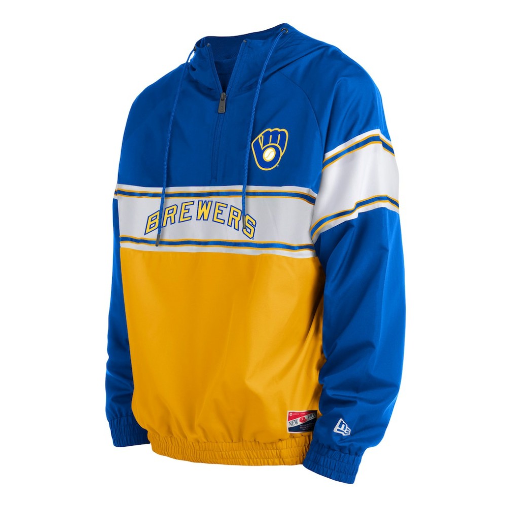 Milwaukee Brewers New Era Ripstop Raglan Quarter-Zip Hoodie | MLB US