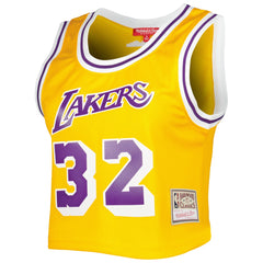Magic Johnson Los Angeles Lakers Women's 1984 Hardwood Classics Crop Player Tank Top On Sale