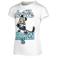 Seattle Kraken Girls Youth Mickey Mouse Go Team Go T-Shirt Discount