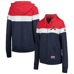 Atlanta Braves New Era Women's Colorblock Full-Zip Hoodie Jacket | MLB Online