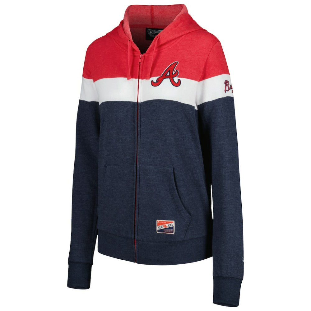 Atlanta Braves New Era Women's Colorblock Full-Zip Hoodie Jacket | MLB Online