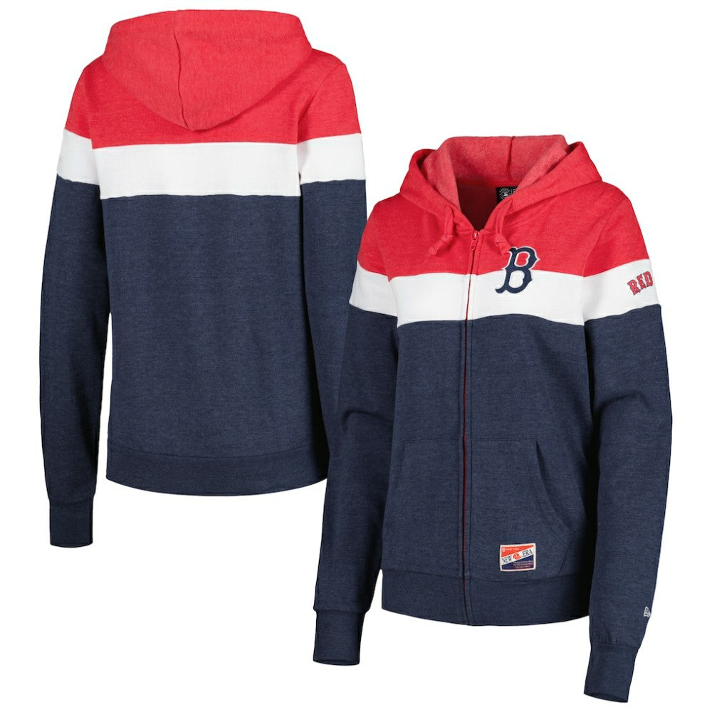 Boston Red Sox New Era Women's Colorblock Full-Zip Hoodie Jacket | MLB Near me