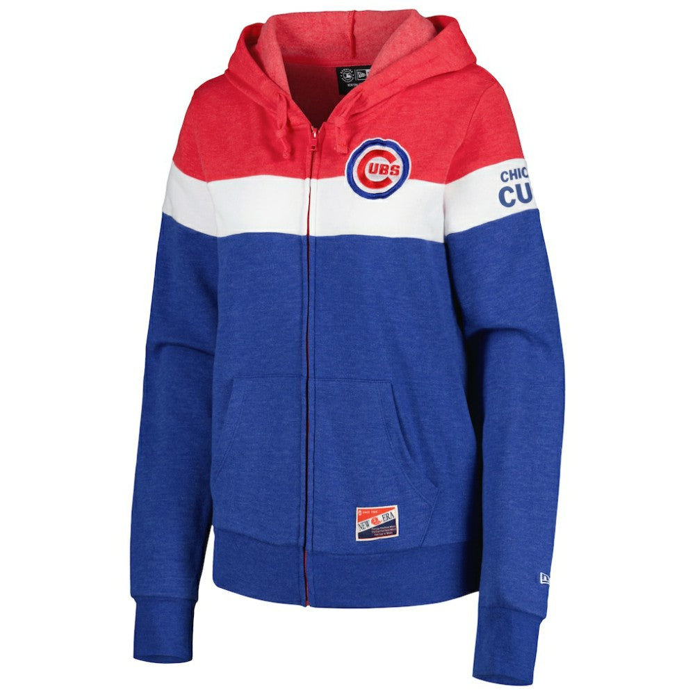 Chicago Cubs New Era Women's Colorblock Full-Zip Hoodie Jacket | MLB Discount